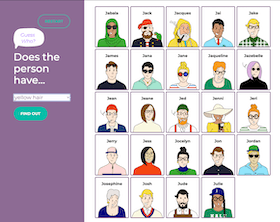 Screenshot of project titled Guess who the game